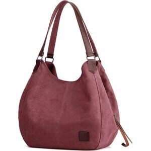 Women's Multi-pocket Shoulder Bag Fashion Purple Coffee - Large Size